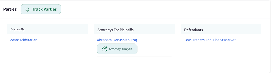 Contents of a Docket Page